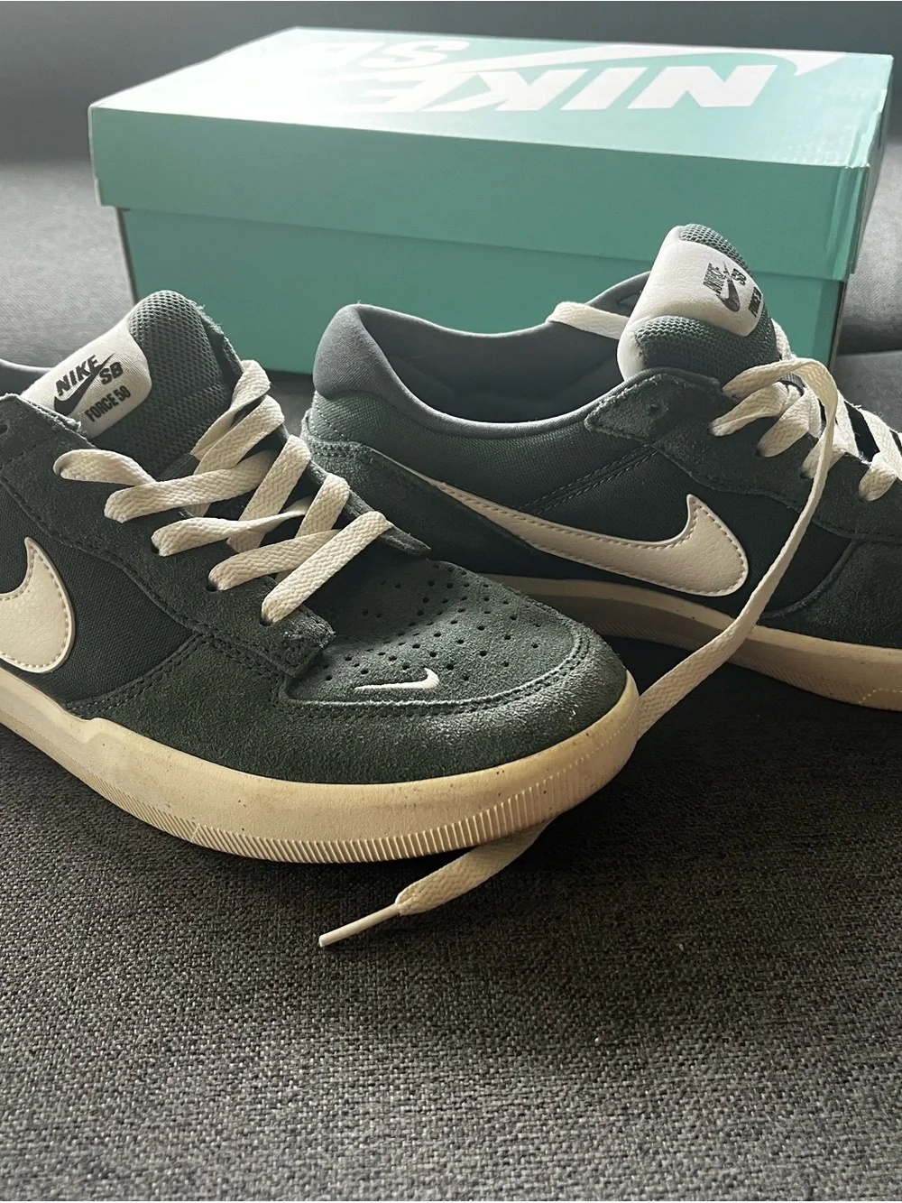 Nike SB Force 58 Vintage Green Suede Sneakers Men 9 Women10.5 Skate Original Box